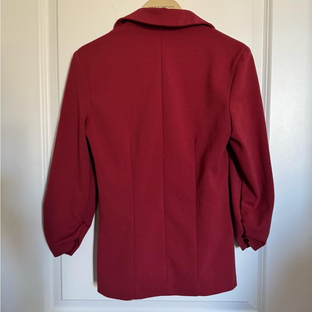 SOHO Women's Berry Wine Red Blazer Cranberry Color Jacket - Picture 2 of 6